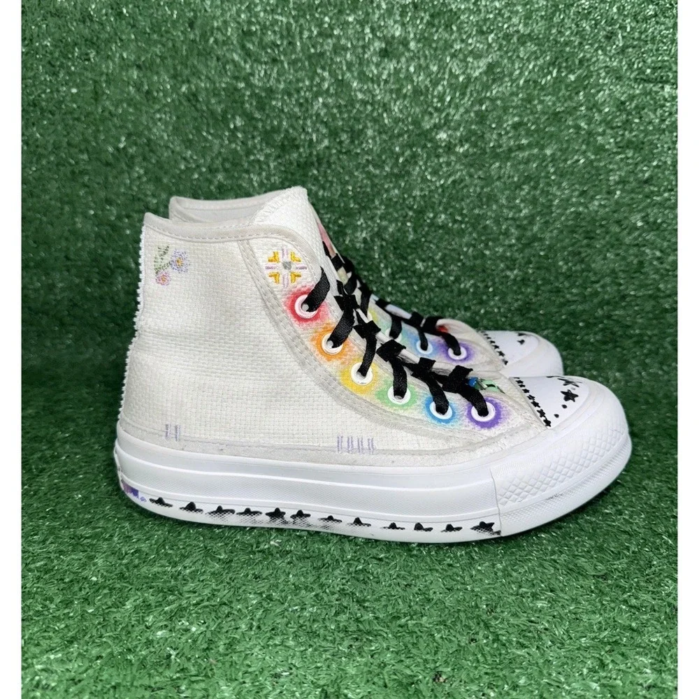 Converse CT All Star Lift Women Size 6.5 Multicolor Floral Platform Shoe Sneaker